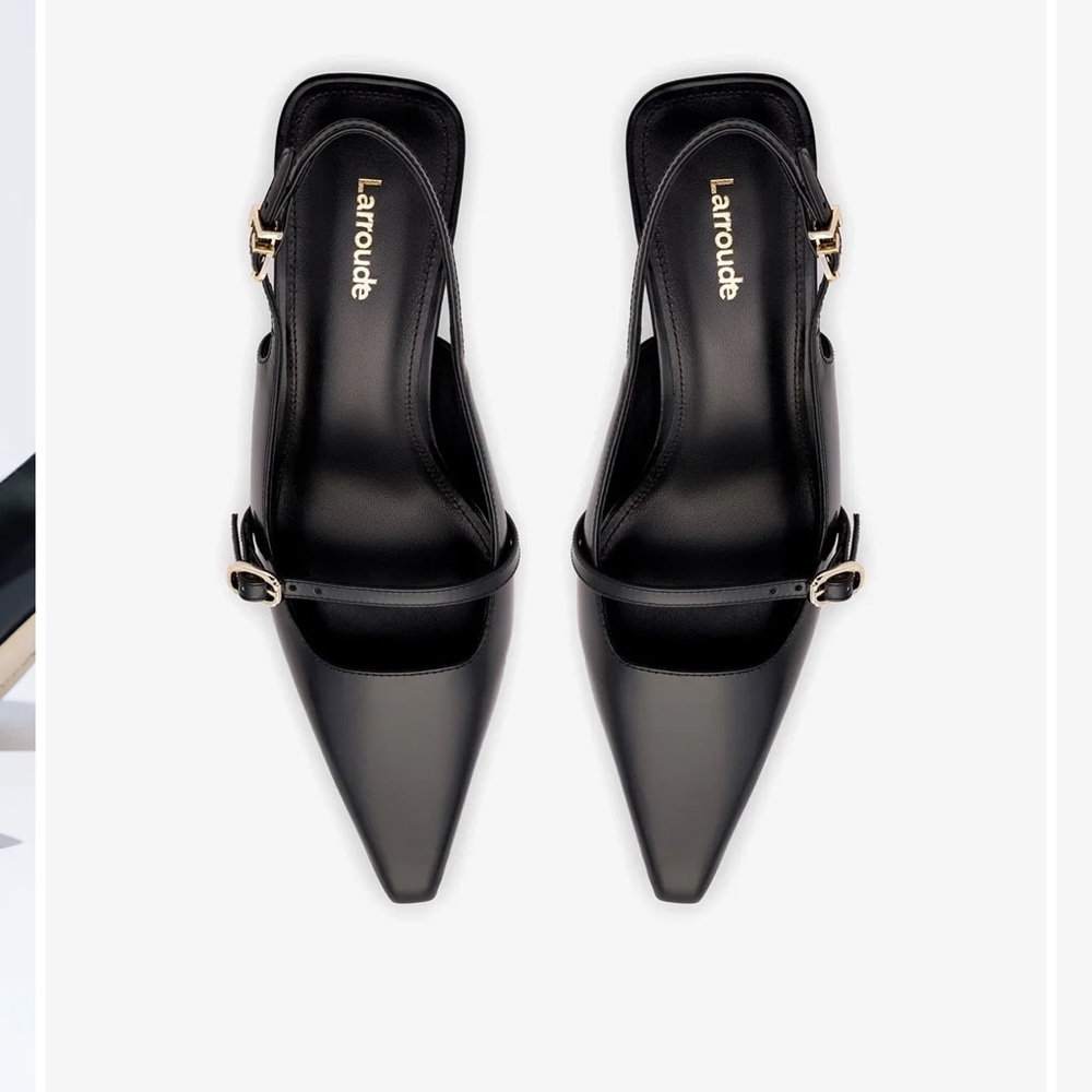 LARROUDE BLACK LEATHER INES PUMP - Picture 11 of 11